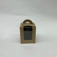Kraft Renkli Tekli Cupcake Kutusu 9x9x10