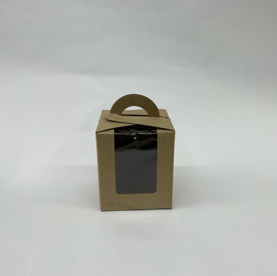 Kraft Renkli Tekli Cupcake Kutusu 9x9x10